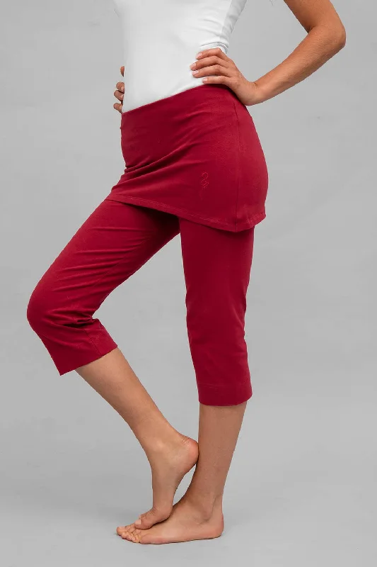 Inderjit yoga pants 3/4 - Bordeau