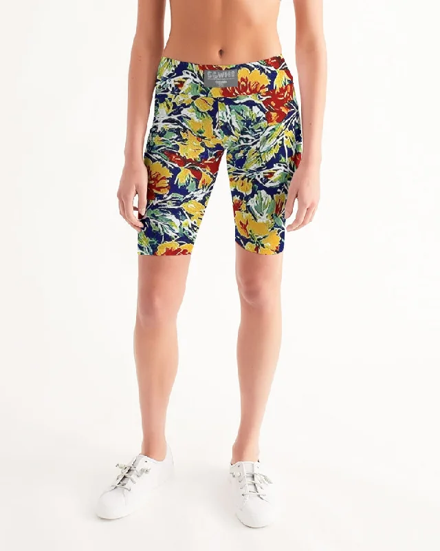 Painted floor design Women's All-Over Print Mid-Rise Bike Shorts