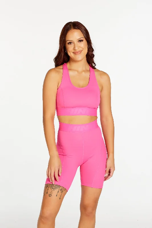 TRACK PANEL BIKE SHORT PINK