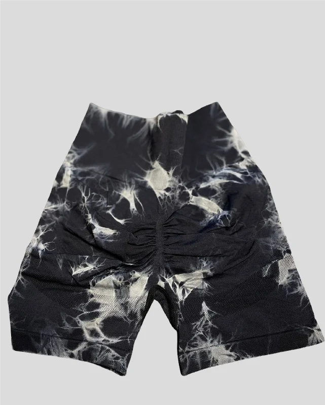 Tie Dye Yoga Shorts (black)