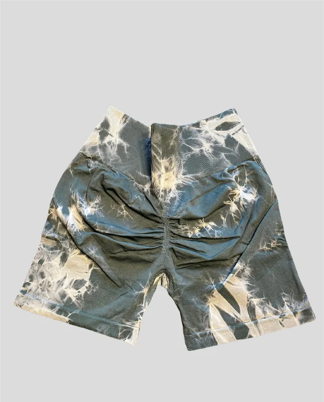 Tie Dye Yoga Shorts (green)