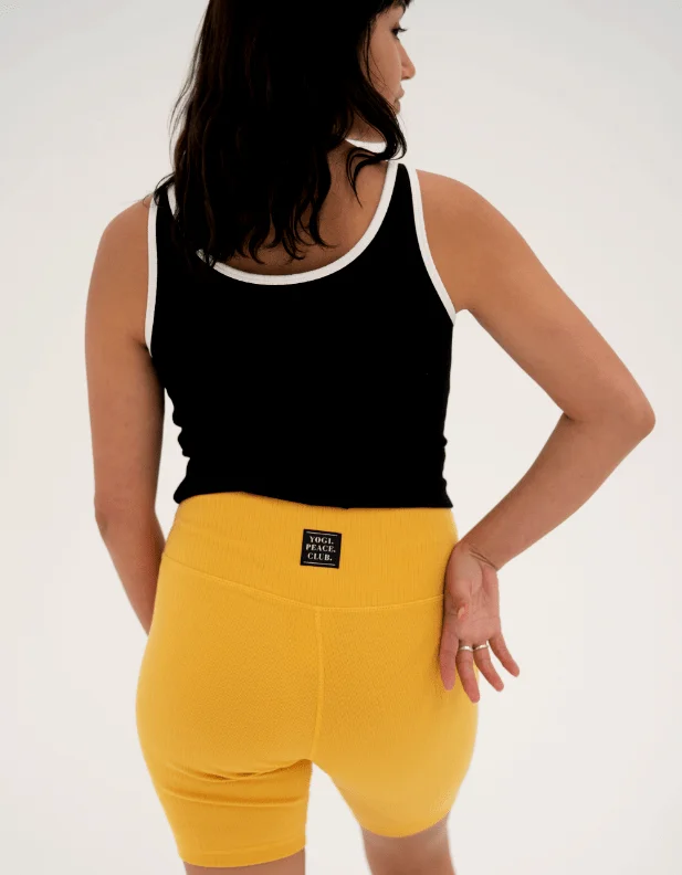 Turmeric Ribbed Cotton Shorts - FINAL SALE