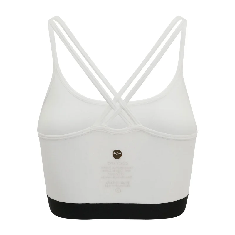 Chess Board Yoga Bra White