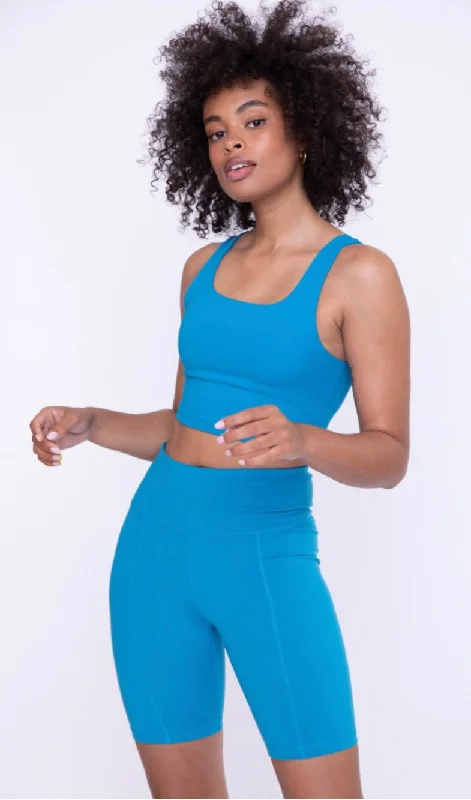 Square Neck Sports Bra Turquoise