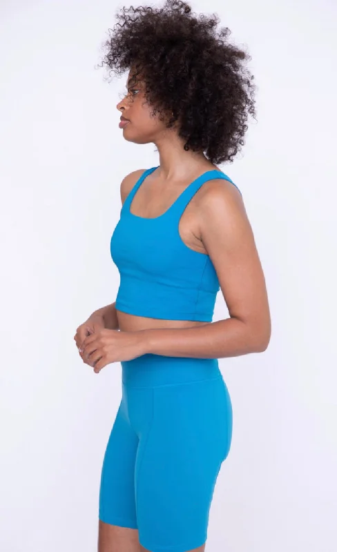 Square Neck Sports Bra Turquoise