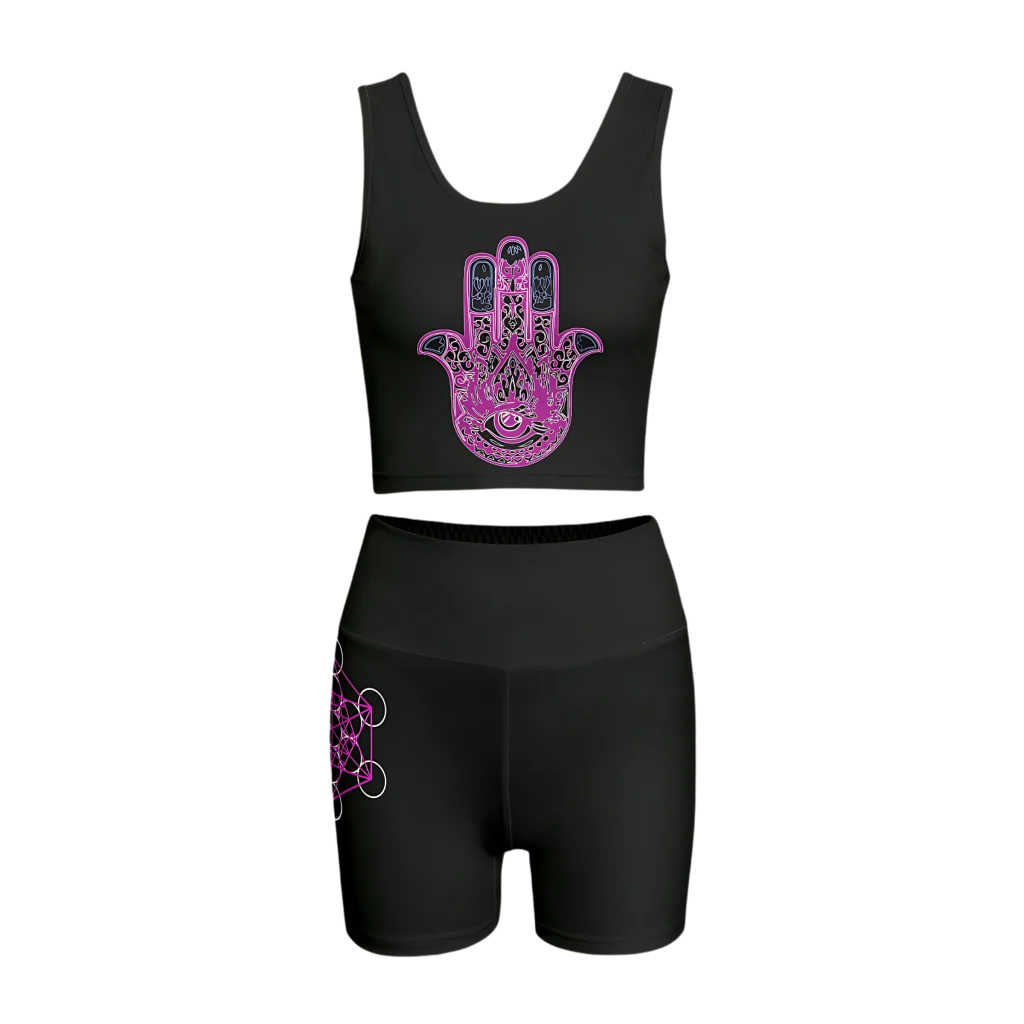 INTRICATE HAMSA HAND YOGA OUTFIT SET