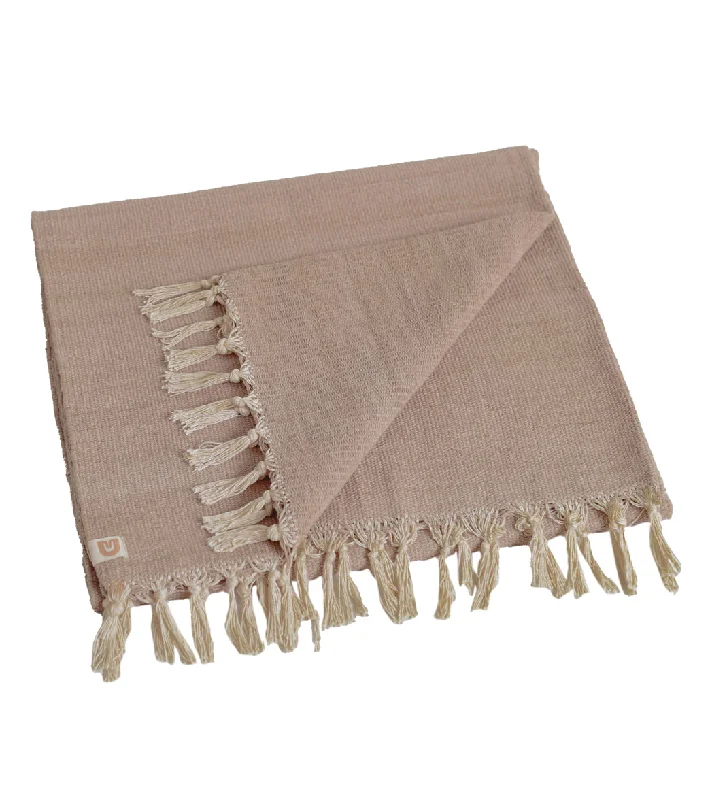 Oko Living Organic Cotton Naturally Dyed Yoga Blanket Clay