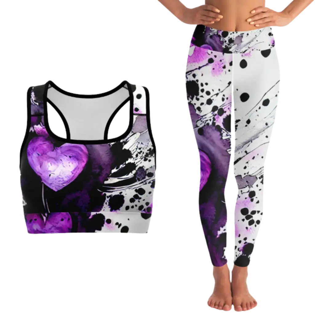 PURPLE HEART ARTWORK YOGA SET