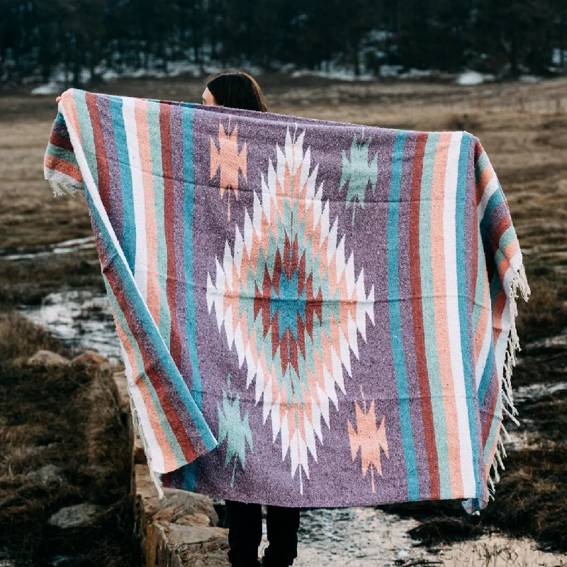 Purple Pastel Mexican Diamond Blanket