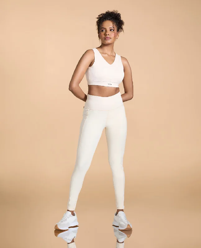 Ribbed Cotton Sports Bra and Active Leggings Set