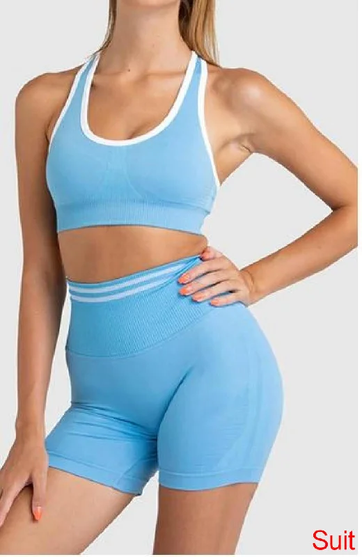 Seamless Two Piece Yoga Set with Matching Bra and Bottoms