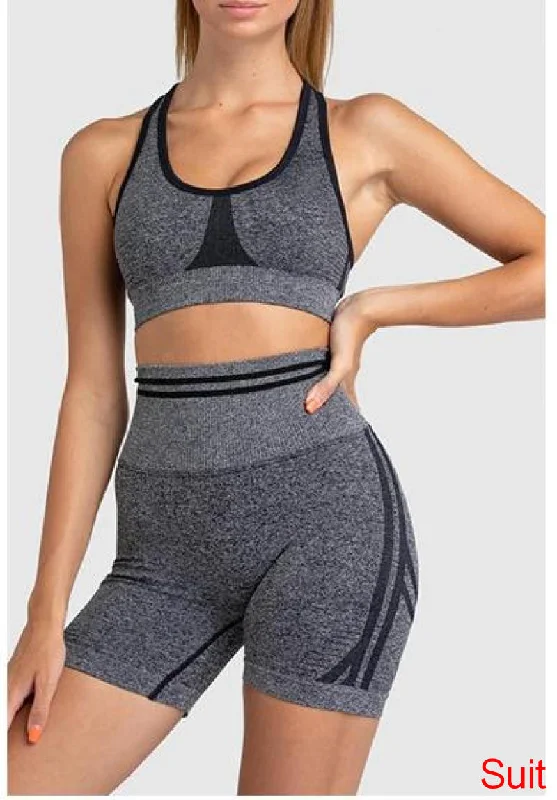 Seamless Two Piece Yoga Set with Matching Bra and Bottoms