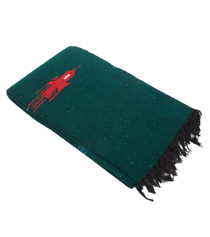 West Path Thunderbird Mexican Yoga Blanket Dark Green