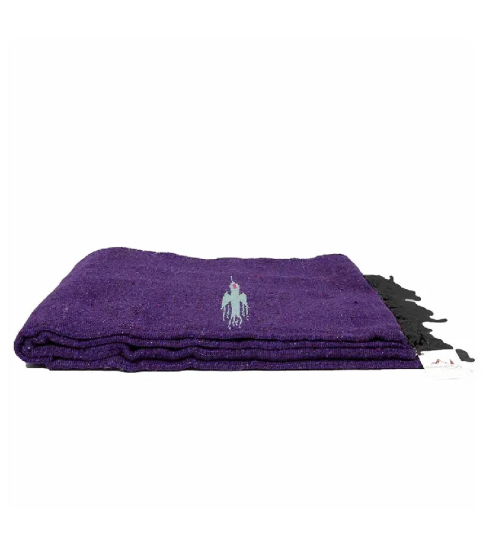 West Path Thunderbird Mexican Yoga Blanket Dark Purple