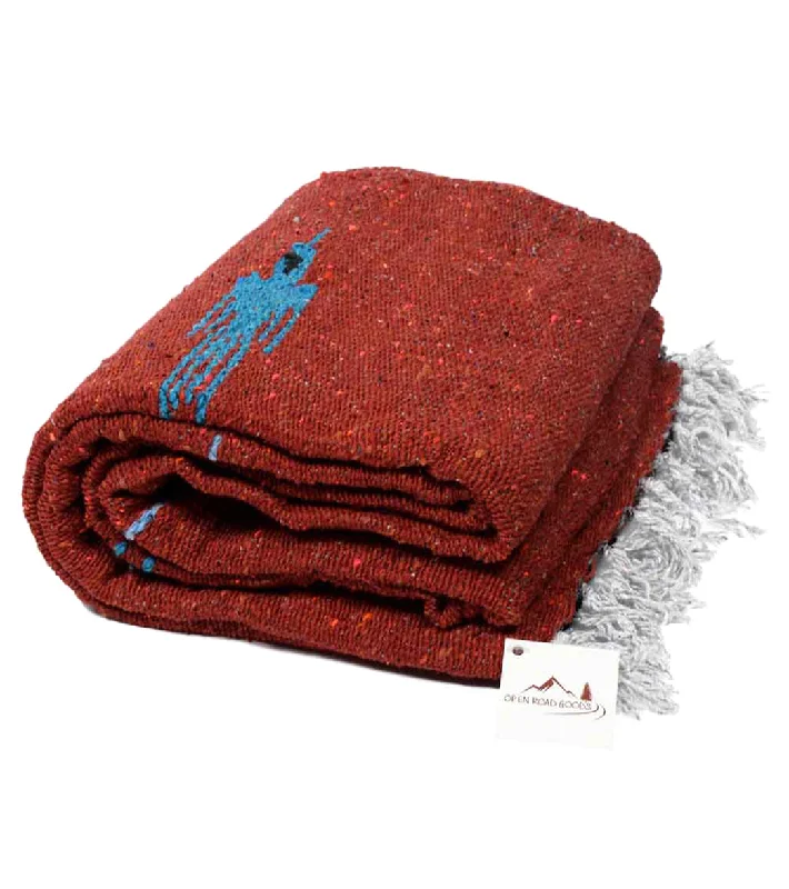 West Path Thunderbird Mexican Yoga Blanket Rust