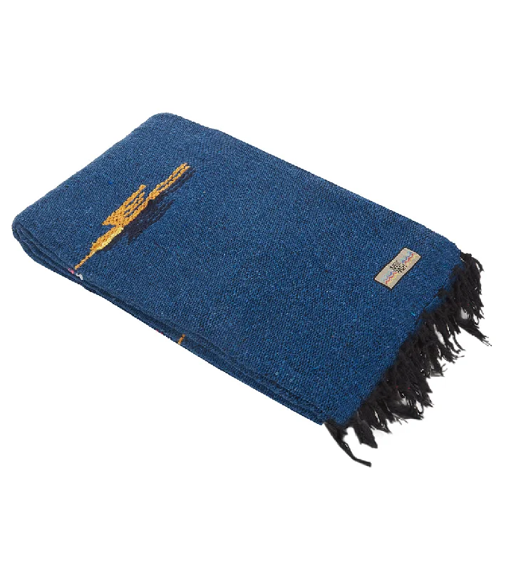 West Path Thunderbird Mexican Yoga Blanket Slate Blue