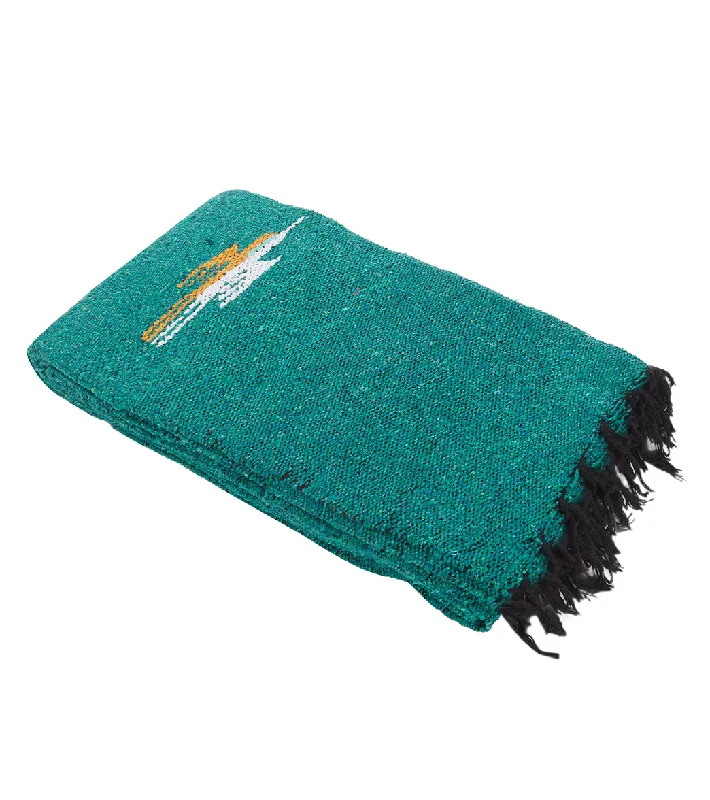 West Path Thunderbird Mexican Yoga Blanket Teal