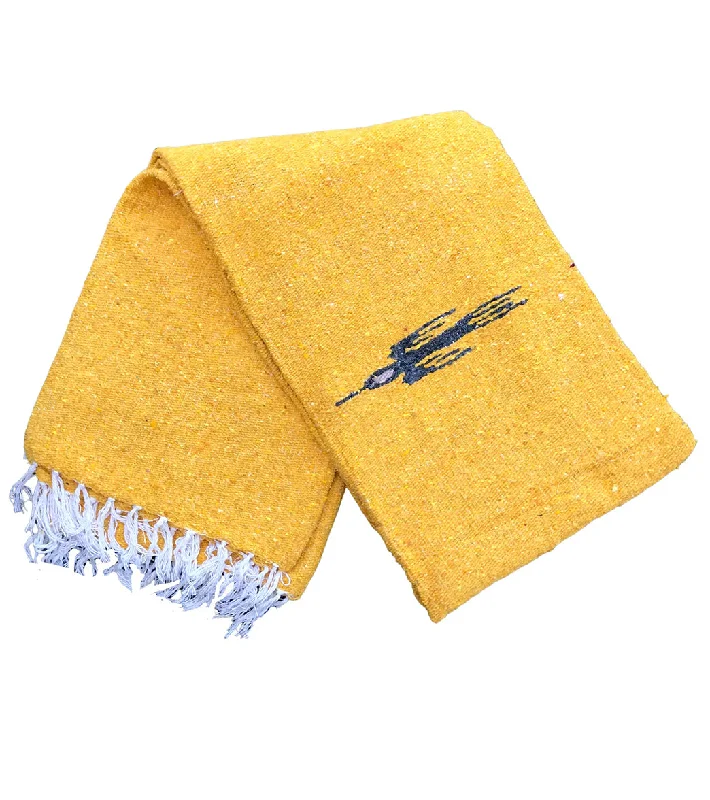 West Path Thunderbird Mexican Yoga Blanket Yellow