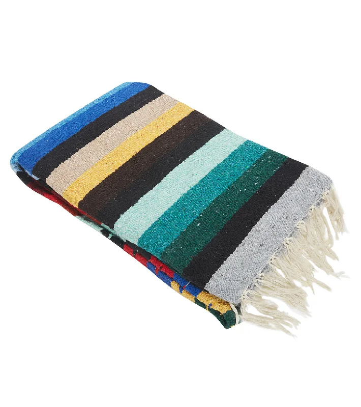 West Path XL Diamond Mexican Yoga Blanket Mint Multicolor