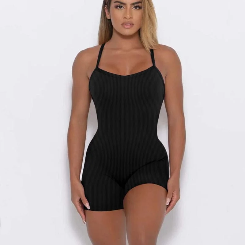 Women Backless Yoga Suit Sleeveless Jumpsuit Workout Catsuit Bodysuit Gym Bodycon Romper Sportswear Fitness Sexy One Piece