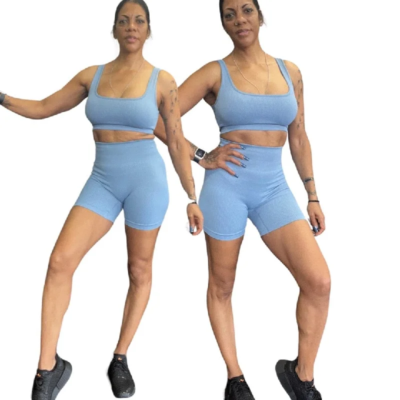 Women Ribbed 2 Piece Yoga Set