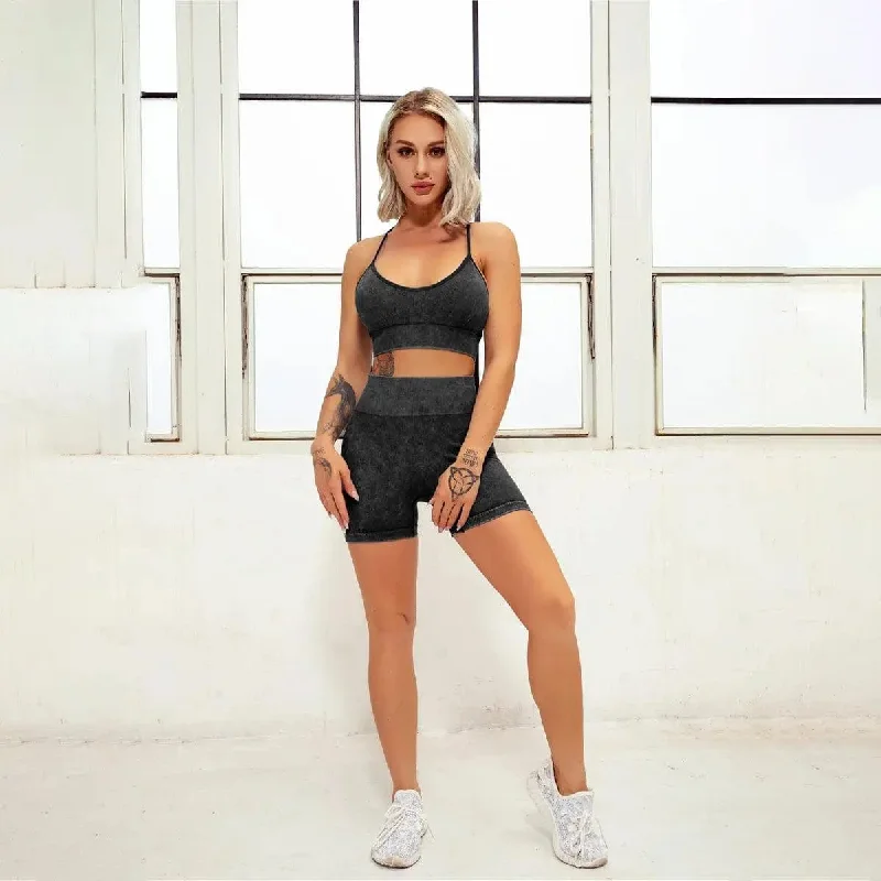 L / bra+shorts (black)