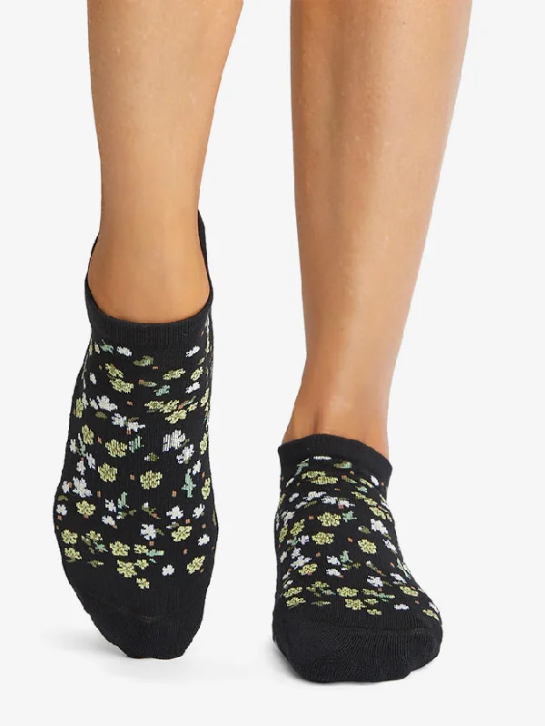 Tavi Noir Savvy Grip Socks  - Ebony Flourish