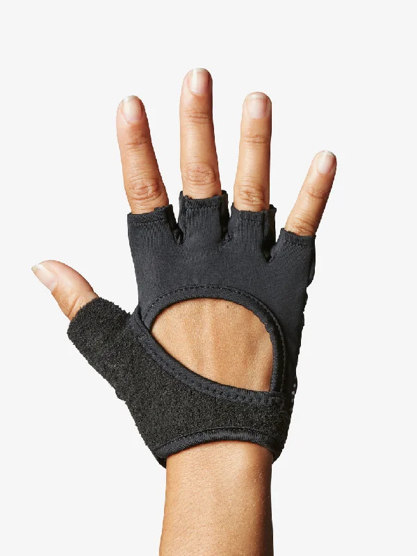 Tavi Noir Half Finger Grip Gloves - Ebony