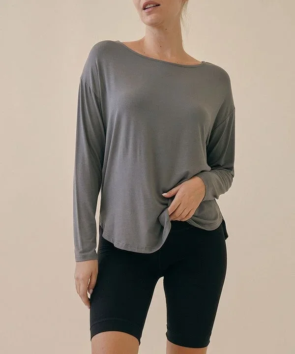 BAMBOO dolman long sleeve top