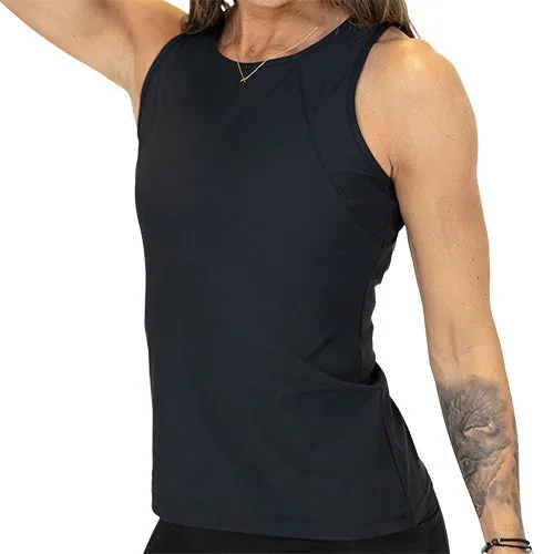 Peekaboo Back Tank Top | Black