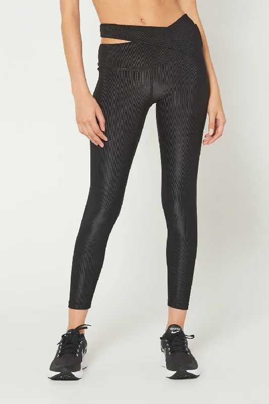 Ribbed Cross Over Waist Leggings