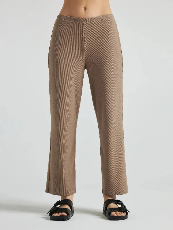 Serene Rib Relaxed Pant - Pine Bark