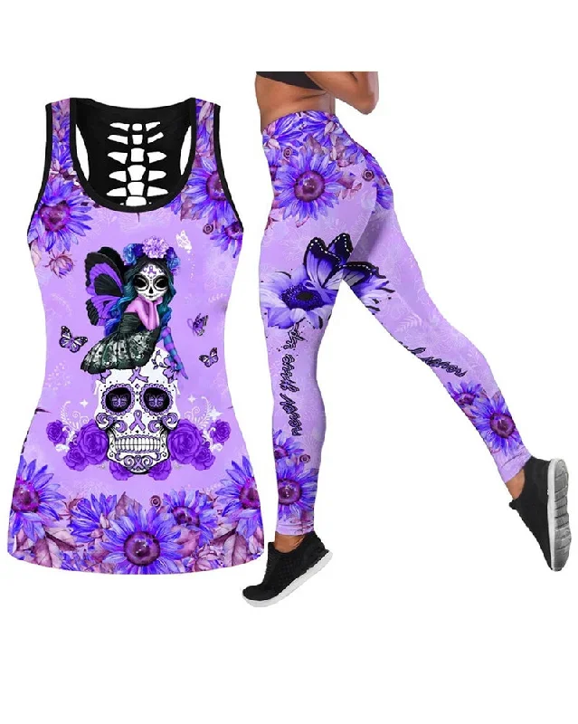 Purple skull suit