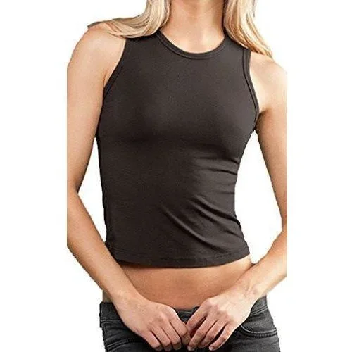 Ladies Cropped Stretchy Tank Top - Made in USA