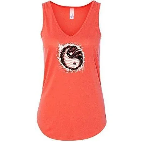 Ladies Yin Yang Sun Flowy Tank Top